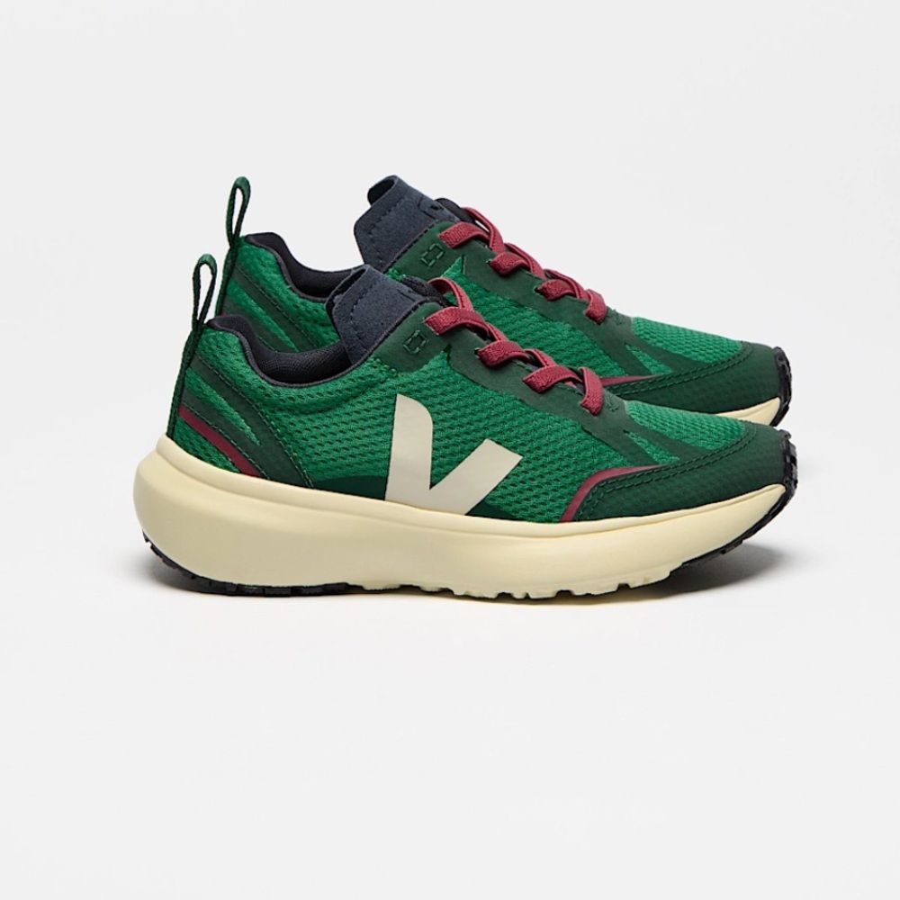 VEJA CANARY ELASTIC LACES ALVEOMESH EMERAUDE PIERRE Youth Size 9.5